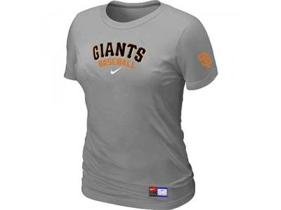 Women San Francisco Giants NEW L.Grey Short Sleeve Practice T-Shirt