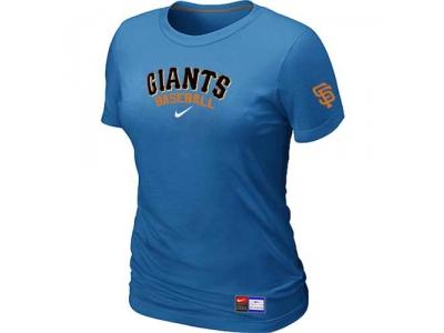 Women San Francisco Giants NEW L.blue Short Sleeve Practice T-Shirt
