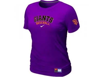 Women San Francisco Giants NEW Purple Short Sleeve Practice T-Shirt