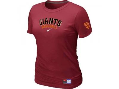 Women San Francisco Giants NEW Red Short Sleeve Practice T-Shirt