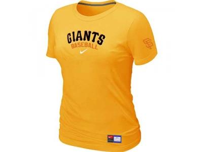 Women San Francisco Giants NEW Yellow Short Sleeve Practice T-Shirt
