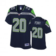 Women Seattle Seahawks #20 Rashaad Penny College Navy Player Jersey