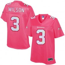 Women Seattle Seahawks #3 Russell Wilson Pro Line Pink Jersey