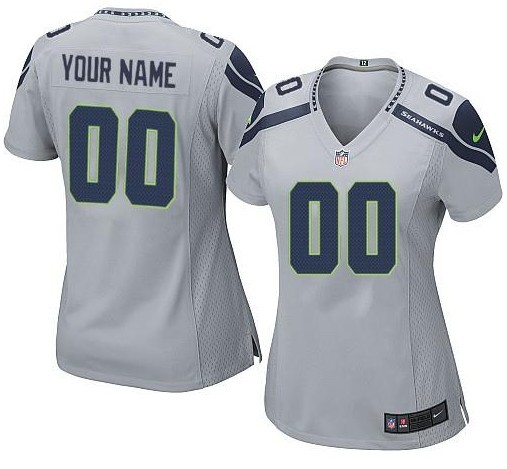 Women Seattle Seahawks Grey customized jersey