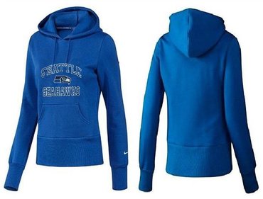 Women Seattle Seahawks Logo Pullover Hoodie-- (11)