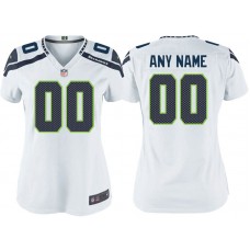 Women Seattle Seahawks White Game Customized Jersey