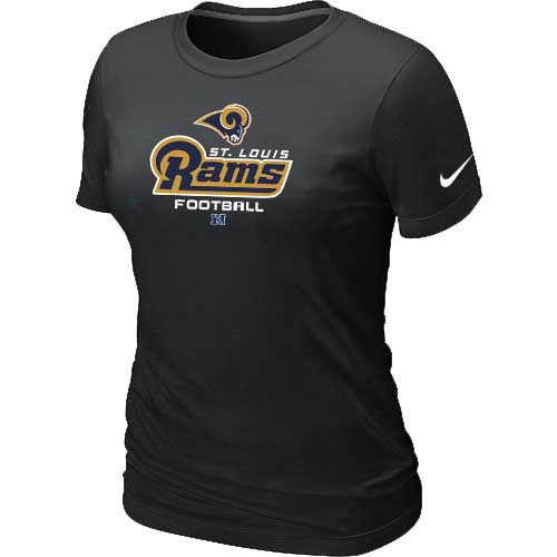 Women St.Louis Rams Black   T-Shirt