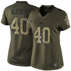 Women Tampa Bay Buccaneers #40 Mike Alstott Green Salute To Service Jersey