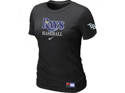Women Tampa Bay Rays NEW Black Short Sleeve Practice T-Shirt