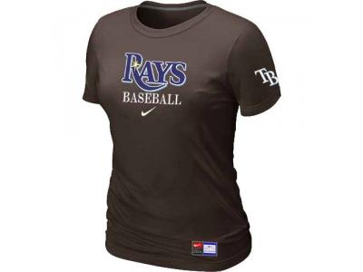 Women Tampa Bay Rays NEW Brown Short Sleeve Practice T-Shirt