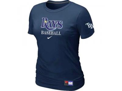Women Tampa Bay Rays NEW D.Blue Short Sleeve Practice T-Shirt