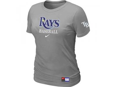 Women Tampa Bay Rays NEW L.Grey Short Sleeve Practice T-Shirt