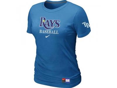 Women Tampa Bay Rays NEW L.blue Short Sleeve Practice T-Shirt