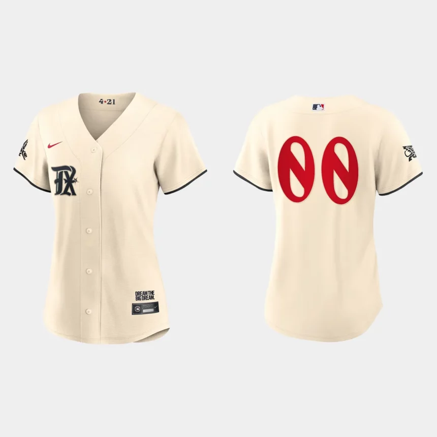 Women Texas Rangers Custom Cream 2023 City Connect Replica Jersey