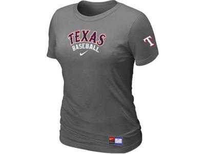 Women Texas Rangers NEW D.Grey Short Sleeve Practice T-Shirt