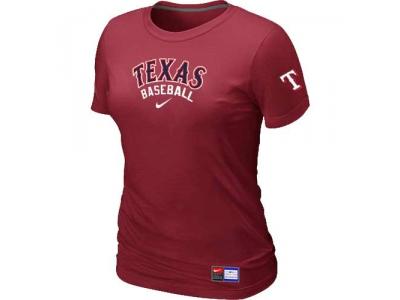 Women Texas Rangers NEW Red Short Sleeve Practice T-Shirt