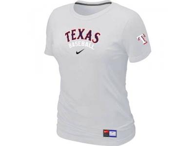Women Texas Rangers NEW White Short Sleeve Practice T-Shirt