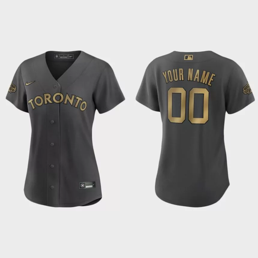 Women Toronto Blue Jays Custom Charcoal 2022 MLB All-Star Game Replica Jersey