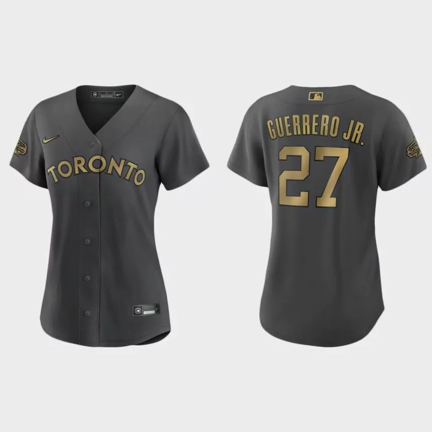 Women Toronto Blue Jays Vladimir Guerrero Jr. Charcoal 2022 MLB All-Star Game Replica Jersey