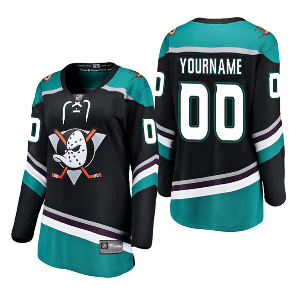Womens Anaheim Ducks Custom Adidas 2019 Alternate Black Bargain Jersey Stitched