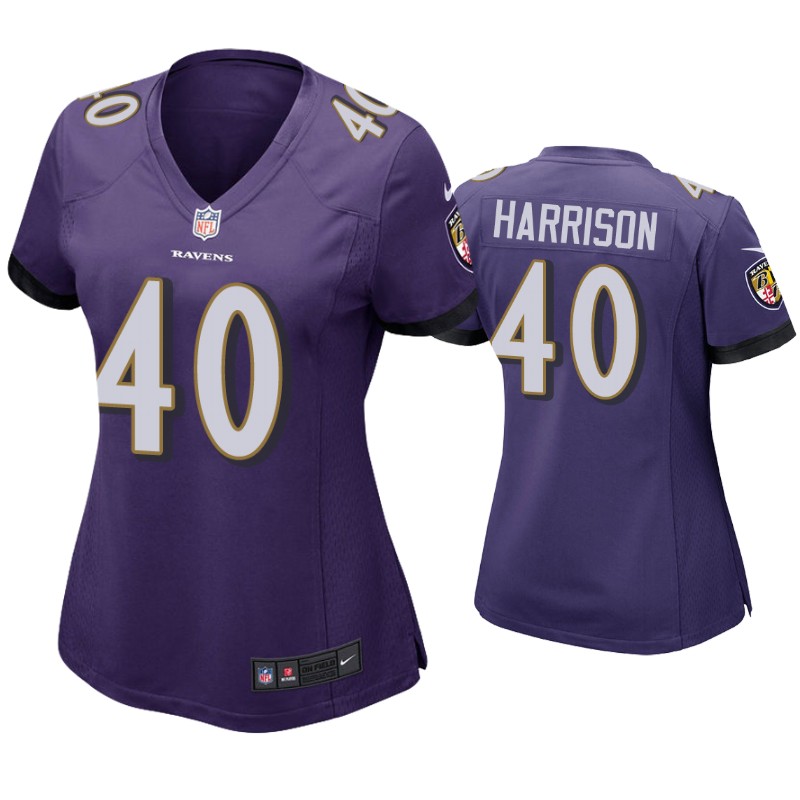 Womens Baltimore Ravens #40 Malik Harrison Nike Purple Limited Jersey