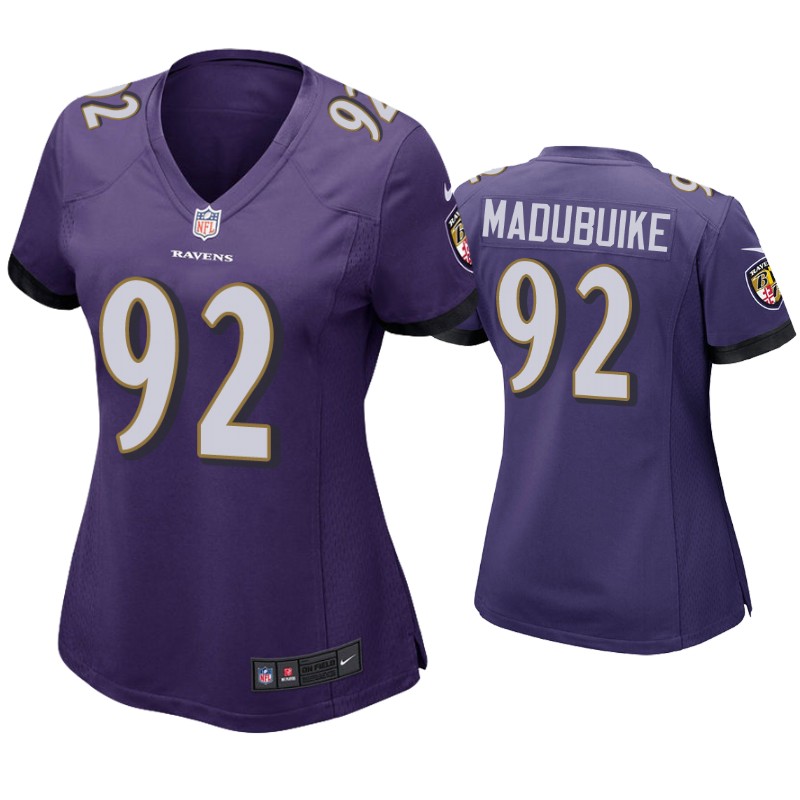 Womens Baltimore Ravens #92 Justin Madubuike Nike Purple Limited Jersey