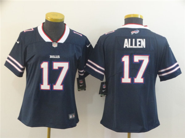 Womens Buffalo Bills #17 Josh Allen Nike Navy Inverted Legend Jersey