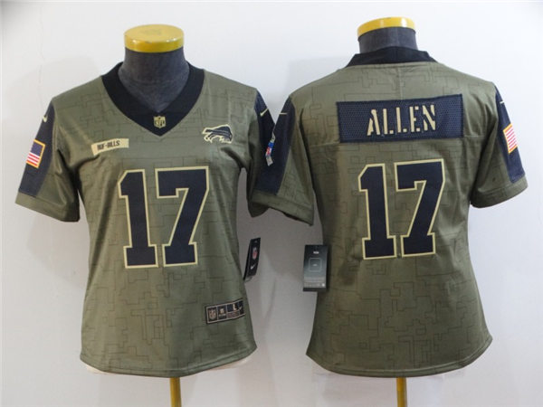 Womens Buffalo Bills #17 Josh Allen Nike Olive 2021 Salute To Service Limited Jersey