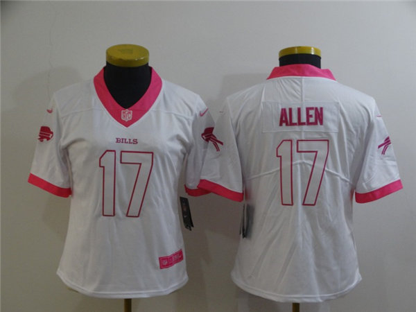 Womens Buffalo Bills #17 Josh Allen Nike Pink Fashion Stitched  Jersey
