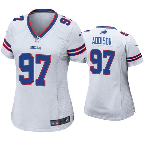 Womens Buffalo Bills #97 Mario Addison Nike White Limited Jersey