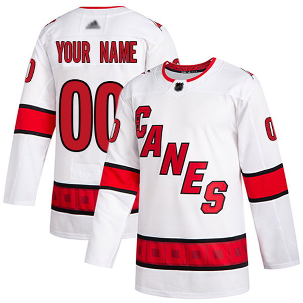 Womens Carolina Hurricanes Custom Stitched Adidas White Away Retro Stitched Jersey