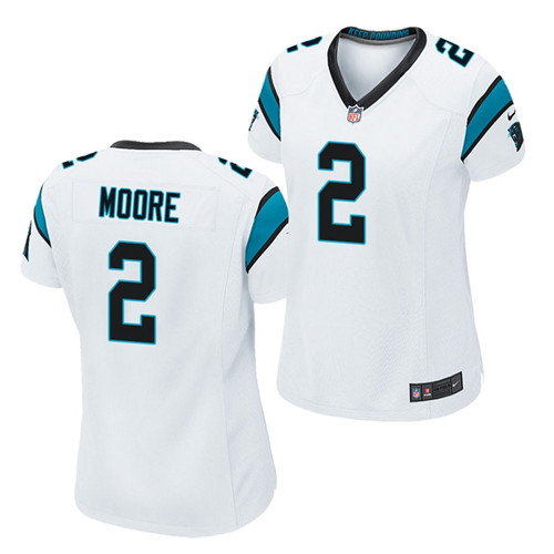 Womens Carolina Panthers #2 D.J. Moore White Nike NFL Vapor Untouchable Limited Jersey