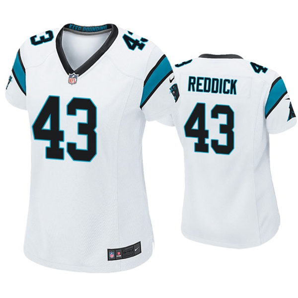 Womens Carolina Panthers #43 Haason Reddick Nike White Limited Jersey
