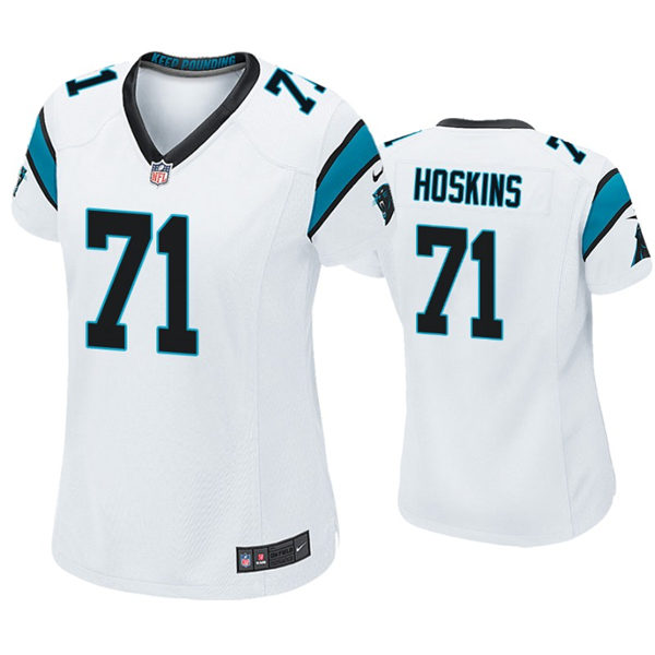 Womens Carolina Panthers #71 Phil Hoskins Nike White Limited Jersey