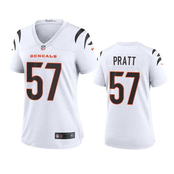 Womens Cincinnati Bengals #57 Germaine Pratt Nike White Away Limited Jersey