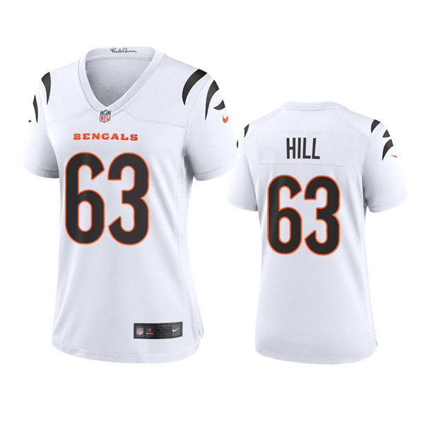 Womens Cincinnati Bengals #63 Trey Hill Nike White Away Limited Jersey