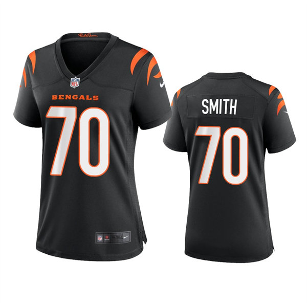 Womens Cincinnati Bengals #70 D'Ante Smith Nike Black Team Color Limited Jersey