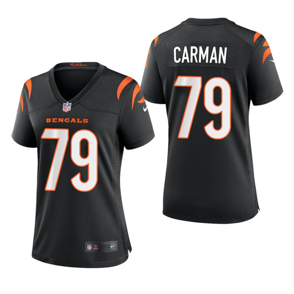 Womens Cincinnati Bengals #79 Jackson Carman Nike Black Team Color Limited Jersey