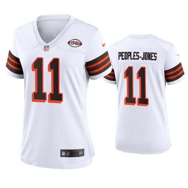 Womens Cleveland Browns #11 Donovan Peoples-Jones Nike 2021 White Retro 1946 75th Anniversary Jersey