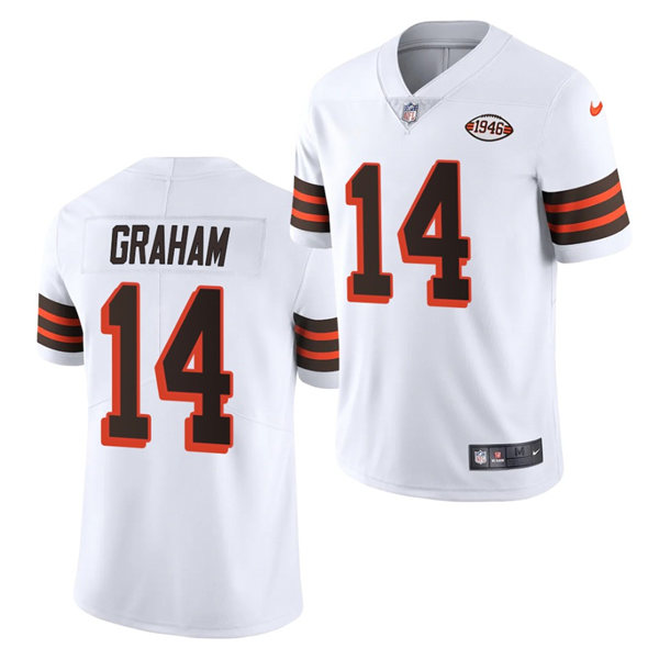 Womens Cleveland Browns Retired Player #14 Otto Graham Nike 2021 White Retro 1946 75th Anniversary
