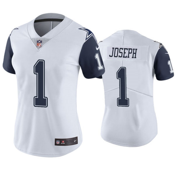 Womens Dallas Cowboys #1 Kelvin Joseph Nike White Color Rush Limited Jersey