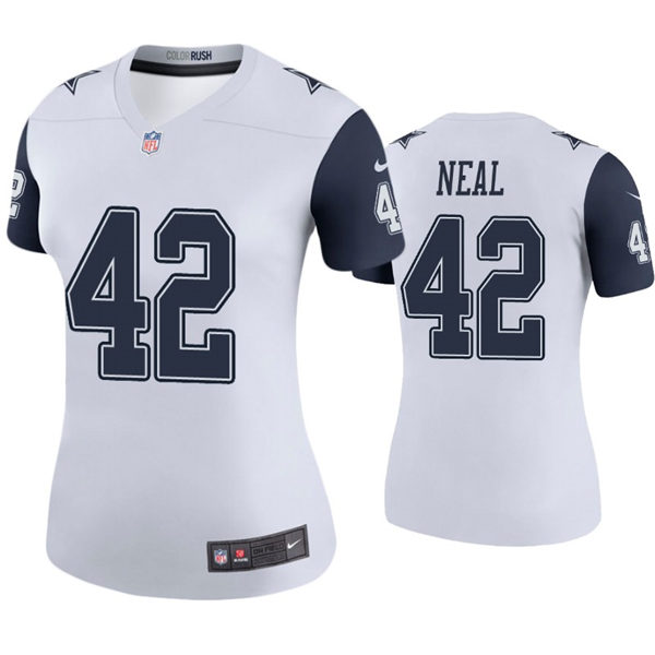Womens Dallas Cowboys #42 Keanu Neal Nike White Color Rush Limited Jersey