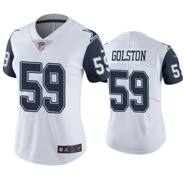 Womens Dallas Cowboys #59 Chauncey Golston Nike White Color Rush Limited Jersey