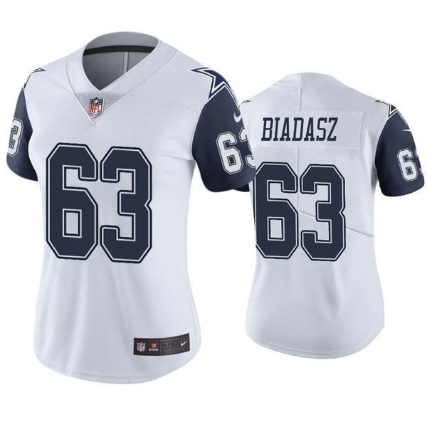 Womens Dallas Cowboys #63 Tyler Biadasz Nike White Color Rush Limited Jersey