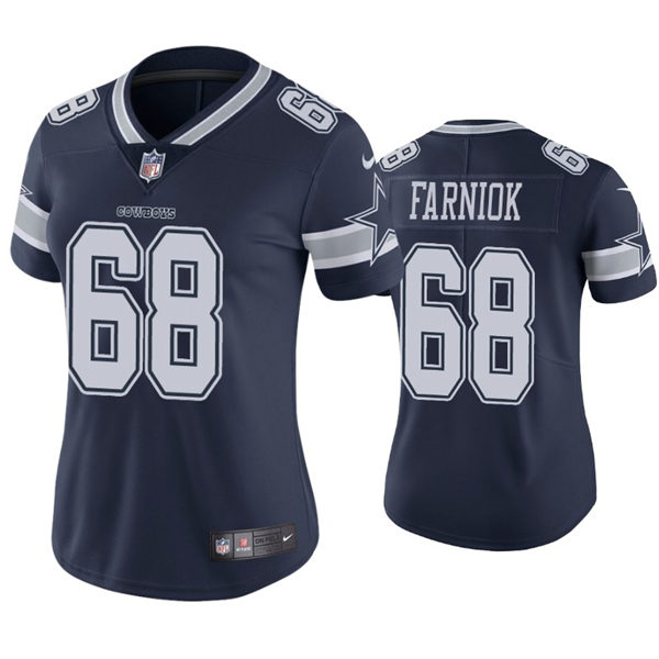 Womens Dallas Cowboys #68 Matt Farniok Nike Navy Team Color Limited Jersey