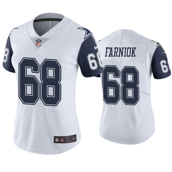 Womens Dallas Cowboys #68 Matt Farniok Nike White Color Rush Limited Jersey