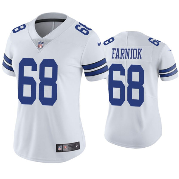 Womens Dallas Cowboys #68 Matt Farniok Nike White Limited Jersey