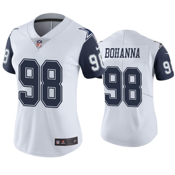 Womens Dallas Cowboys #98 Quinton Bohanna Nike White Color Rush Limited Jersey