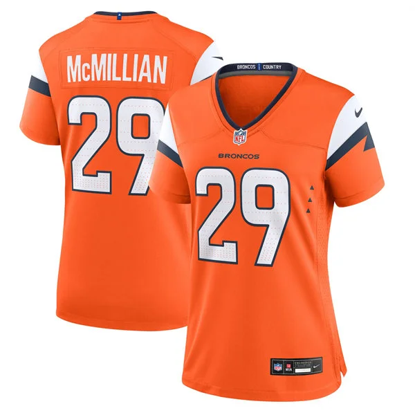 Womens Denver Broncos #29 Ja'Quan McMillian Nike Orange Limited Player Jersey 