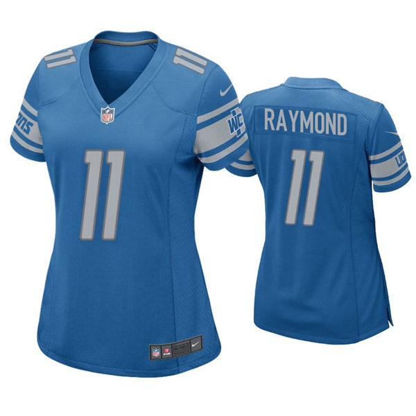 Womens Detroit Lions #11 Kalif Raymond Nike Blue Limited Jersey